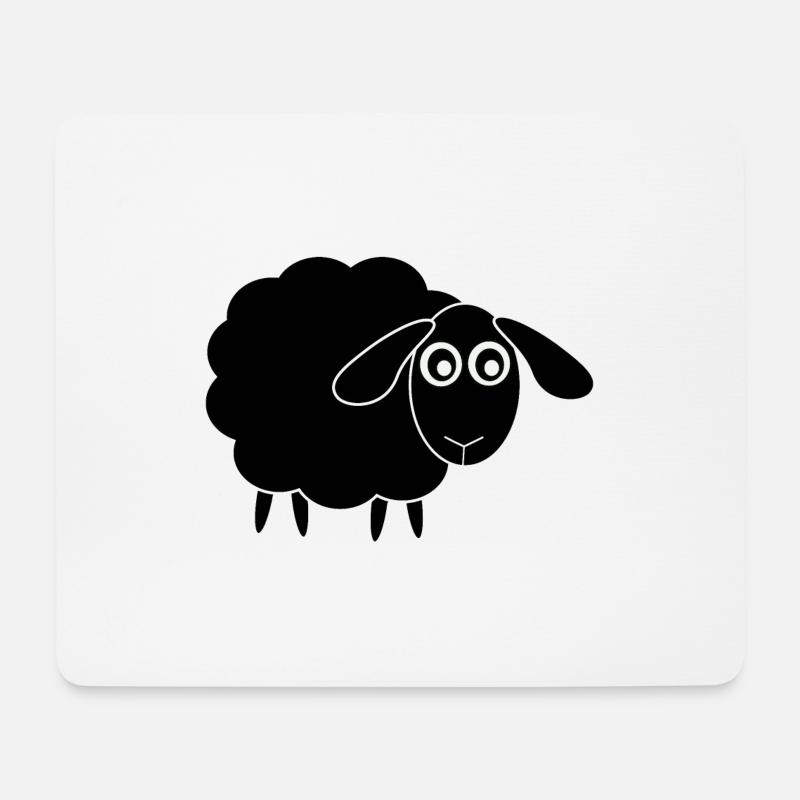 schwarzes Schaf - Mousepad (Querformat) - Weiß