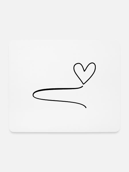 Herz Schwung Linie - Mousepad (Querformat) - Weiß
