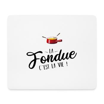 La fondue c'est la vie noir p - Tapis de souris (format paysage) - blanc - Devant