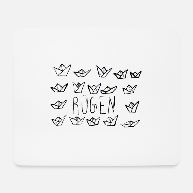 Papierschiffe mit Ankern Insel Rügen - Mousepad (Querformat) - Weiß