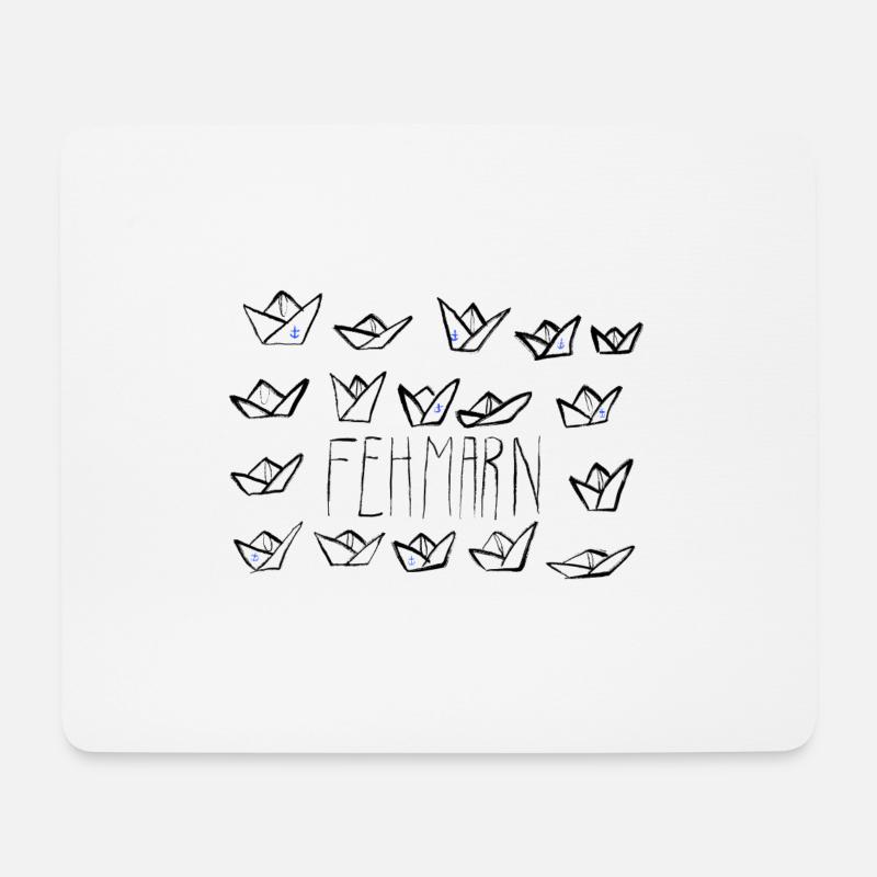 Papierschiffe mit Ankern Insel Fehmarn - Mousepad (Querformat) - Weiß