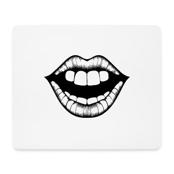 Lippen Mund Kussmund - Mousepad (Querformat) - Weiß - Vorne