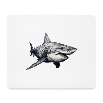 Shark geometrical drawing 1 - Mouse Pad (horizontal) - white - Front
