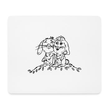 Mignons petits lapins de Pâques - Tapis de souris (format paysage) - blanc - Devant