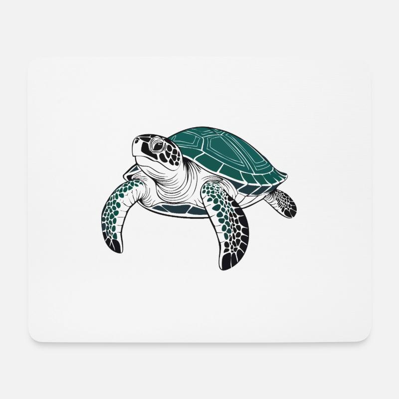 Schildkröte - Mousepad (Querformat) - Weiß