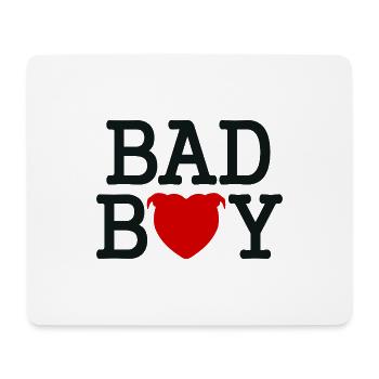 Bad boy head heart staffie - 045 - Mouse Pad (horizontal) - white - Front