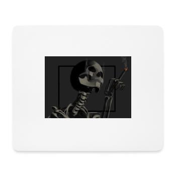 Skelett raucht Zigaretten - Mousepad (Querformat) - Weiß - Vorne