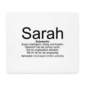 Name Definition Sarah - Mousepad (Querformat) - Weiß - Vorne