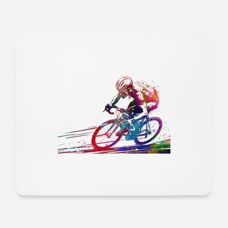 Radfahren #cycling #sport #bike - Mousepad (Querformat) - Weiß