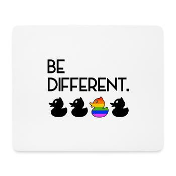 Be Different LGBT Gay Duck Regenbogen - Mousepad (Querformat) - Weiß - Vorne