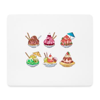 Retro vintage grunge style ice cream cup - Mouse Pad (horizontal) - white - Front