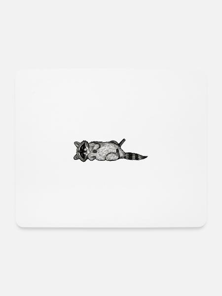Waschbär - Mousepad (Querformat) - Weiß