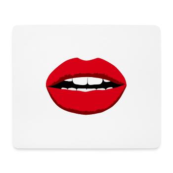 Lips mouth red face teeth - Mouse Pad (horizontal) - white - Front