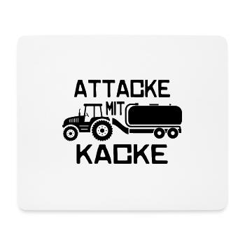Attacke mit kacke Traktor Landwirt Landleben - Mousepad (Querformat) - Weiß - Vorne