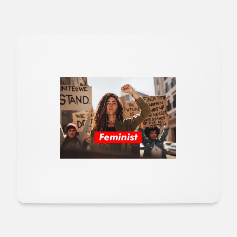 Feminist - Raise your fist - Mousepad (Querformat) - Weiß