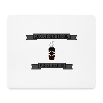 8-Bit Retro Coffee - Mousepad (Querformat) - Weiß - Vorne