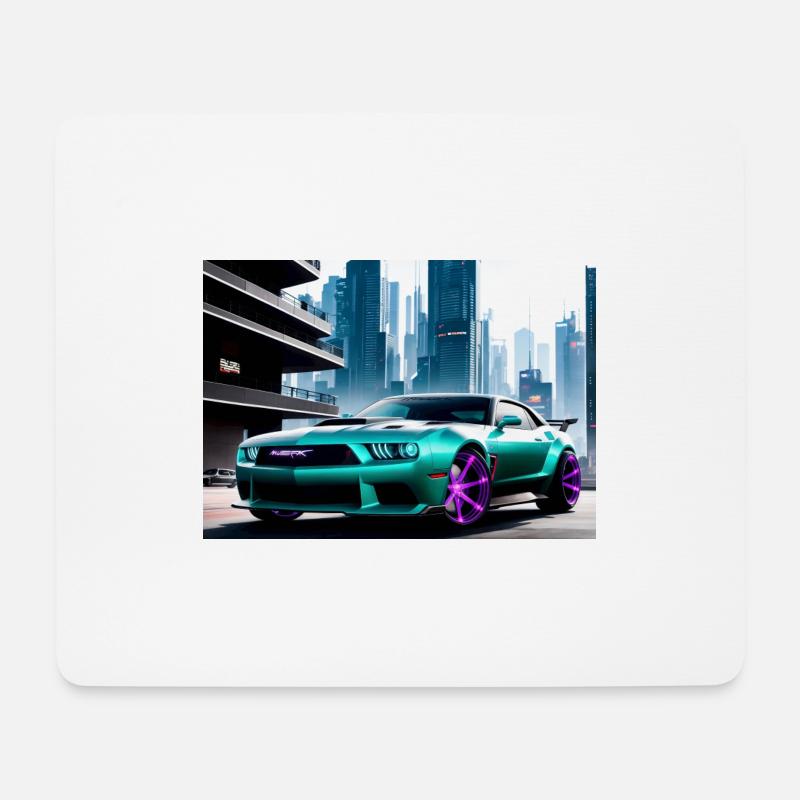 Cyberpunk Muscle Car Mauspad Design 2 - Mousepad (Querformat) - Weiß