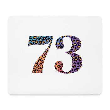 73. Geburtstag Leopard - Mousepad (Querformat) - Weiß - Vorne