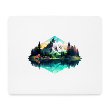 Beautiful landscape with mountains, gift hiking - Mouse Pad (horizontal) - white - Front