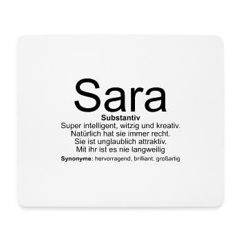 Name Definition Sara - Mousepad (Querformat) - Weiß - Vorne