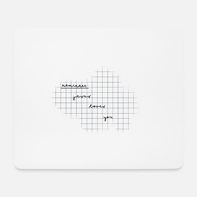 Reminder: Jesus loves you - Christian design grid - Mousepad (Querformat) - Weiß