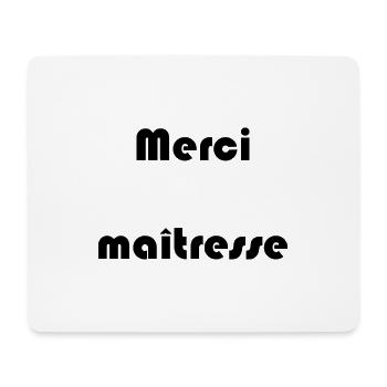 MERCI. MAÎTRESSE. MAÎTRE. MERCI MAÎTRESSE - Tapis de souris (format paysage) - blanc - Devant