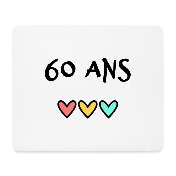 60. 60 ANS. 60e ANNIVERSAIRE. ANNIVERSAIRE 60 ANS. - Tapis de souris (format paysage) - blanc - Devant