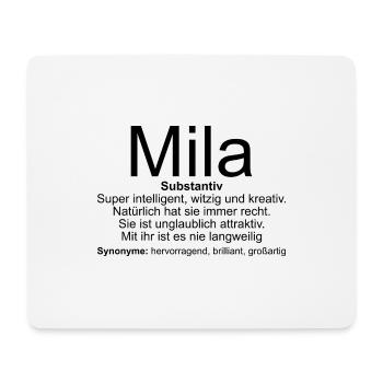 Name Definition Mila - Mousepad (Querformat) - Weiß - Vorne