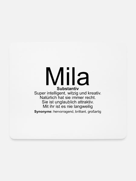 Name Definition Mila - Mousepad (Querformat) - Weiß