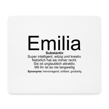 Name Definition Emilia - Mousepad (Querformat) - Weiß - Vorne