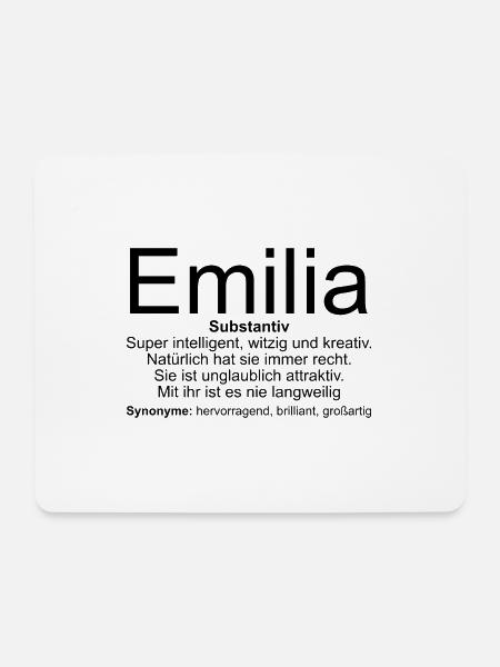 Name Definition Emilia - Mousepad (Querformat) - Weiß