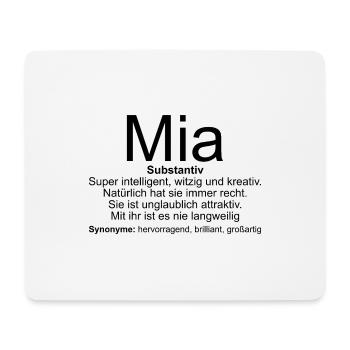Name Definition Mia - Mousepad (Querformat) - Weiß - Vorne
