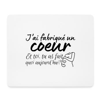 jai fabriqué un coeur, grossesse - Tapis de souris (format paysage) - blanc - Devant