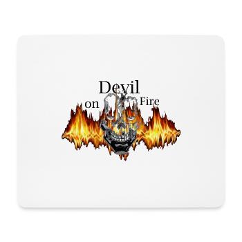 Devil on Fire Skull Flame - Mouse Pad (horizontal) - white - Front