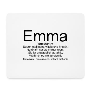 Name Definition Emma - Mousepad (Querformat) - Weiß - Vorne