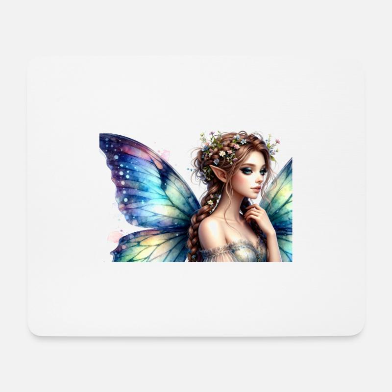 Irisierende Feenkrone - Mousepad (Querformat) - Weiß