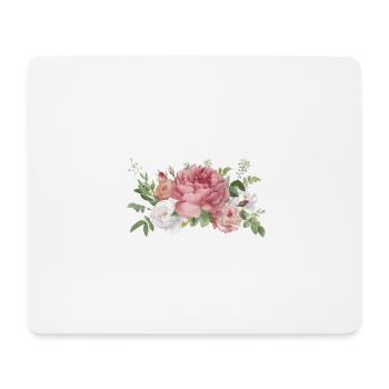 Blumen Rosen Pfingstrose Blumenstrauß Frühling - Mousepad (Querformat) - Weiß - Vorne