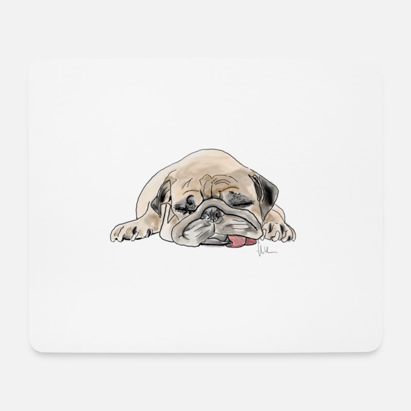 Pug Mops Wauwau - Mouse Pad (horizontal) - white