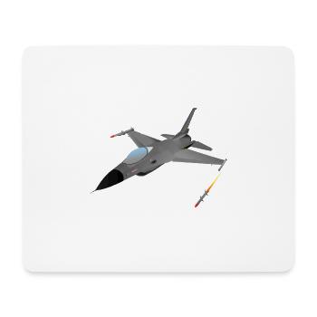 Avion de chasse F-16 - Tapis de souris (format paysage) - blanc - Devant