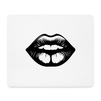 Lips, mouth, kissing lips - Mouse Pad (horizontal) - white - Front