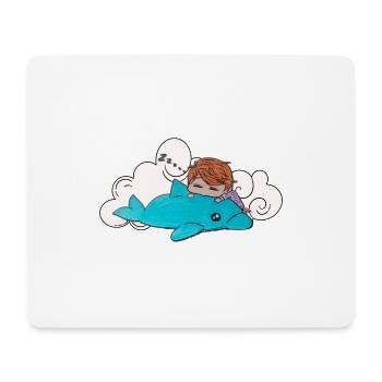 Sleeping child on blue dolphin - Mouse Pad (horizontal) - white - Front