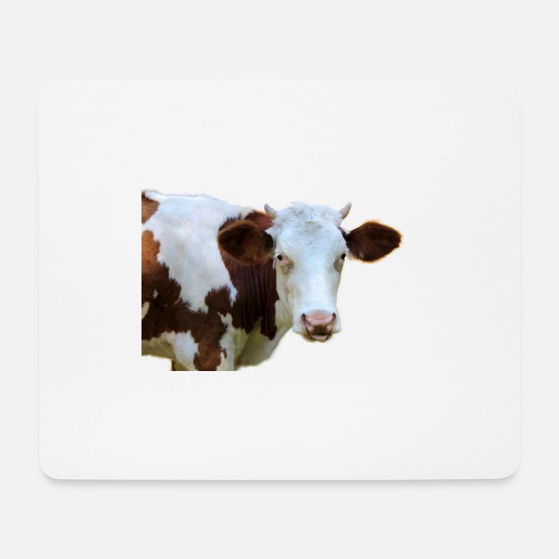 Kuh - Mousepad (Querformat) - Weiß