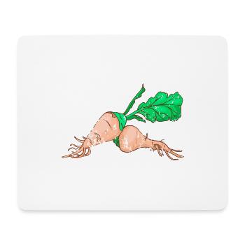 Retro vintage grunge style sugar beet - Mouse Pad (horizontal) - white - Front