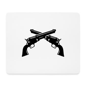 Gekreuzte Pistolen / Crossed Colts (2c) - Mousepad (Querformat) - Weiß - Vorne