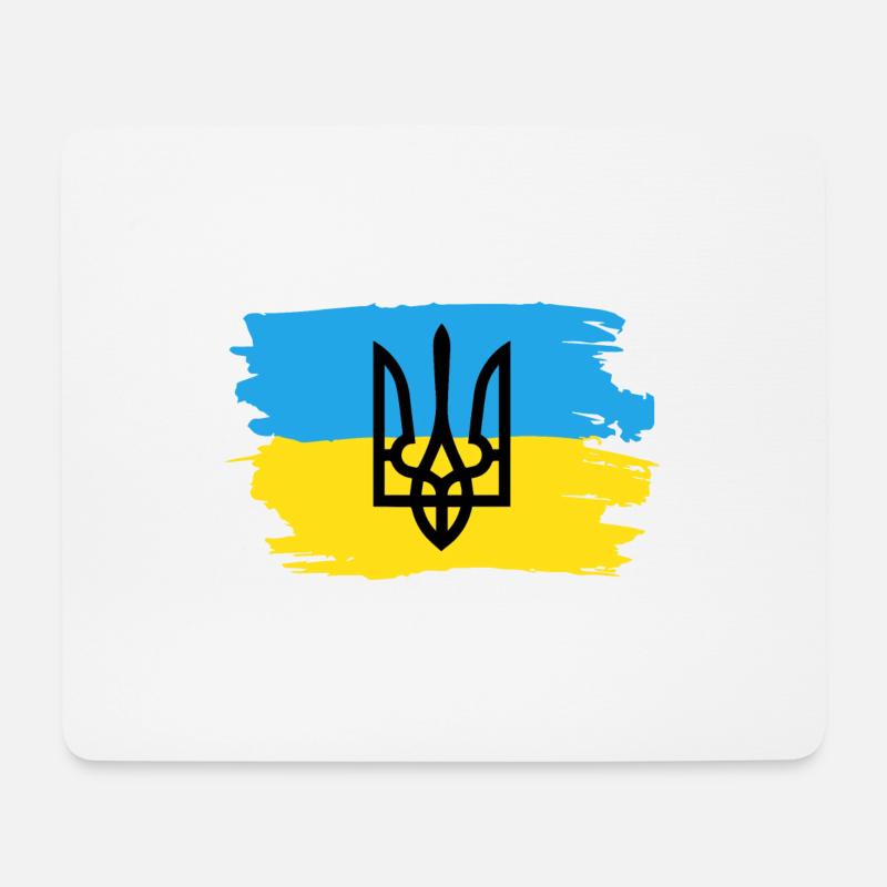 Trysub drapeau cadeau Ukraine Ukrainien Kiev - Tapis de souris (format paysage) - blanc