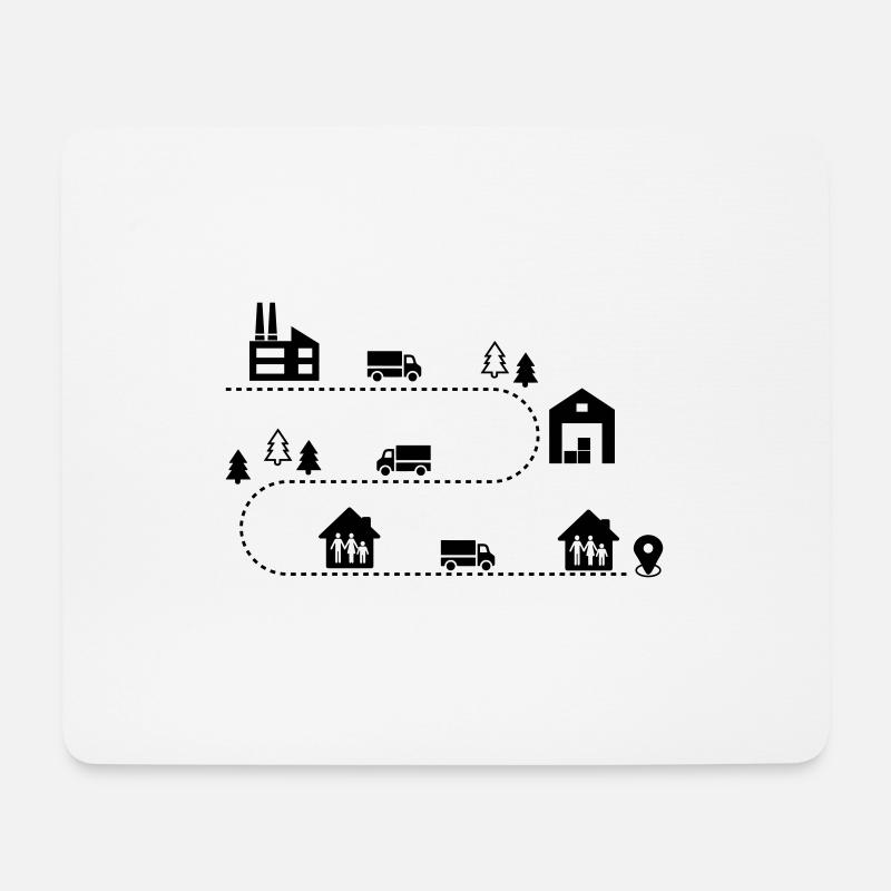 Logistik - Mousepad (Querformat) - Weiß