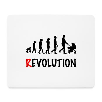 Revolution Papa Kinderwagen Geburt - Mousepad (Querformat) - Weiß - Vorne