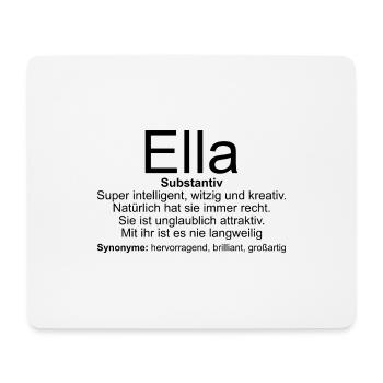 Name Definition Ella - Mousepad (Querformat) - Weiß - Vorne