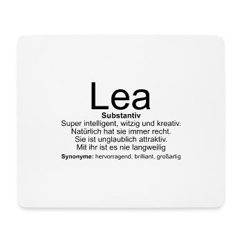 Name Definition Lea - Mousepad (Querformat) - Weiß - Vorne