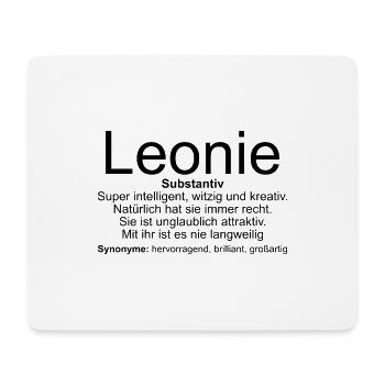Name Definition Leonie - Mousepad (Querformat) - Weiß - Vorne